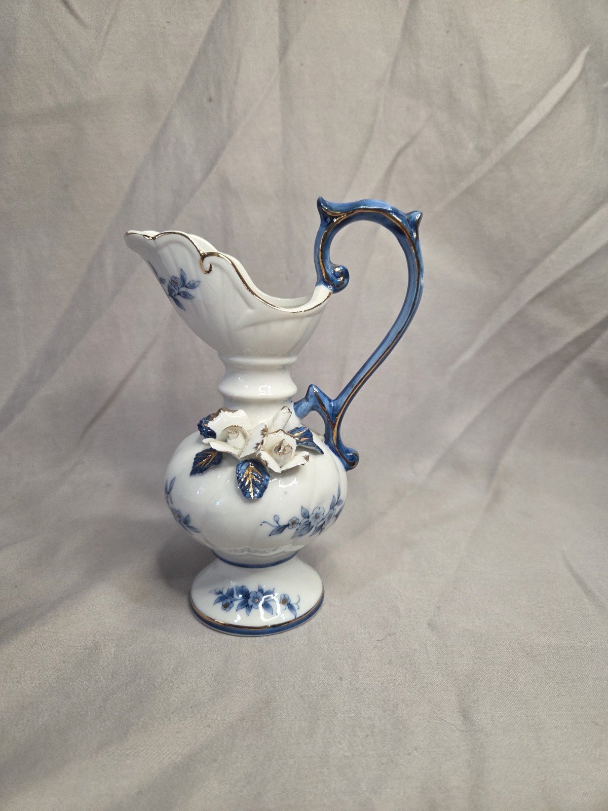Brinn's Pittsburgh Ceramic Ewer Blue And White China - photo 2