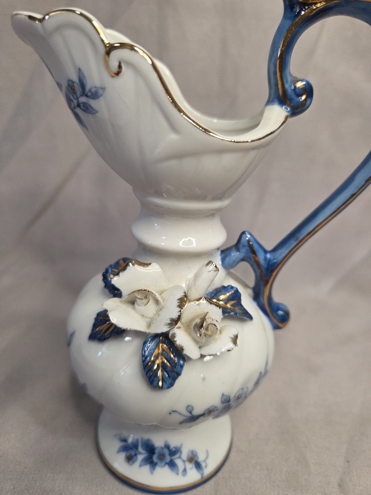 Brinn's Pittsburgh Ceramic Ewer Blue And White China - photo 3