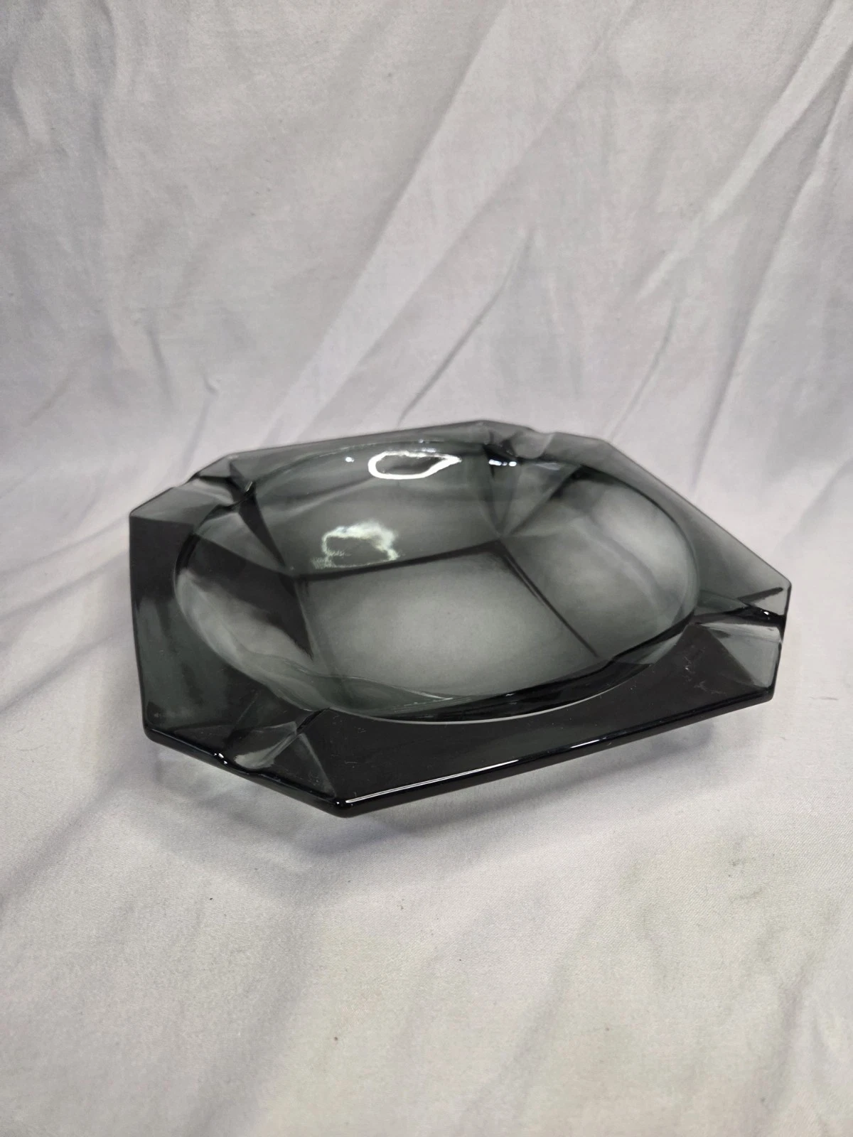 Smoked Glass Mid Century Four Person Ashtray - photo 3