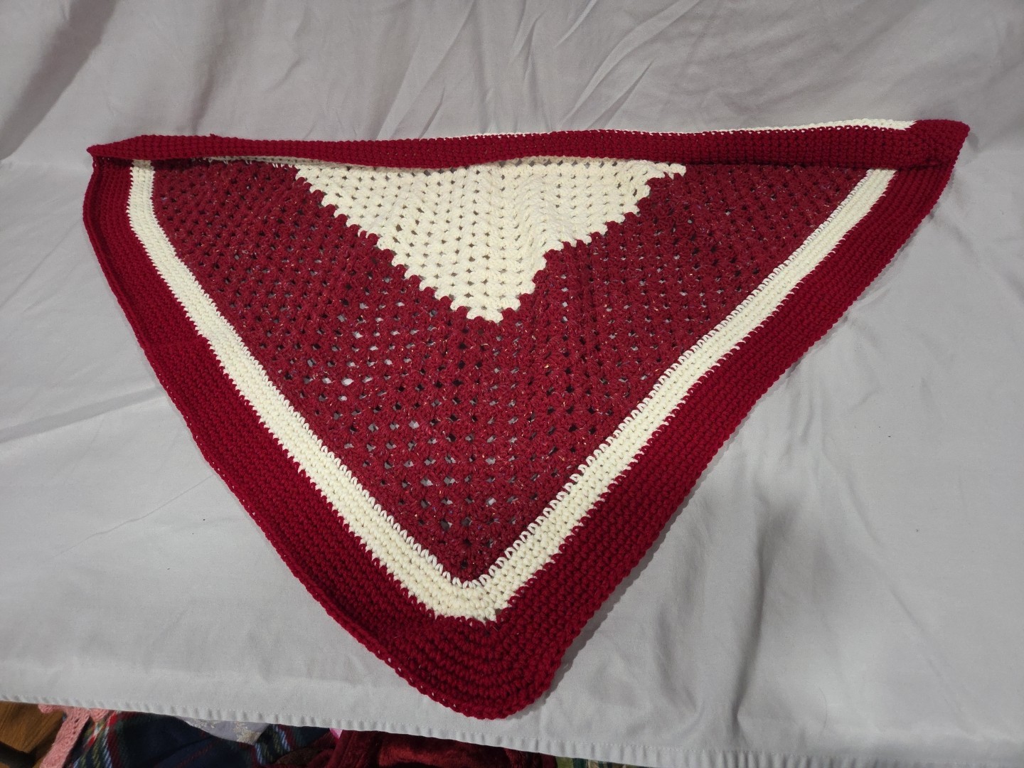 Hand Knitted Baby Baptism Shawl 41x41x50