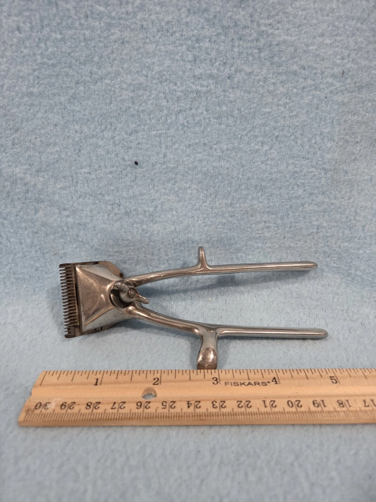 Antique Chrome Manual Hair Clippers No Spring USA Made - photo 2