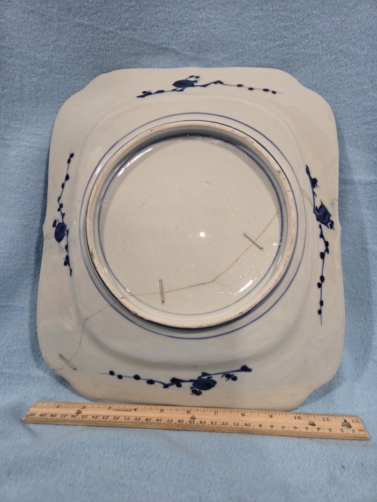 Repaired Imari Japanese Platter Porcelain - photo 4
