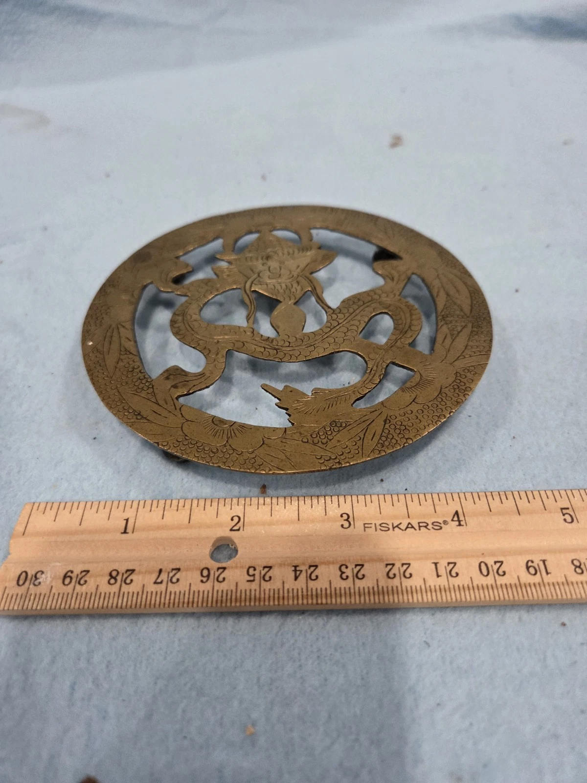 Vintage Brass Dragon Trivet