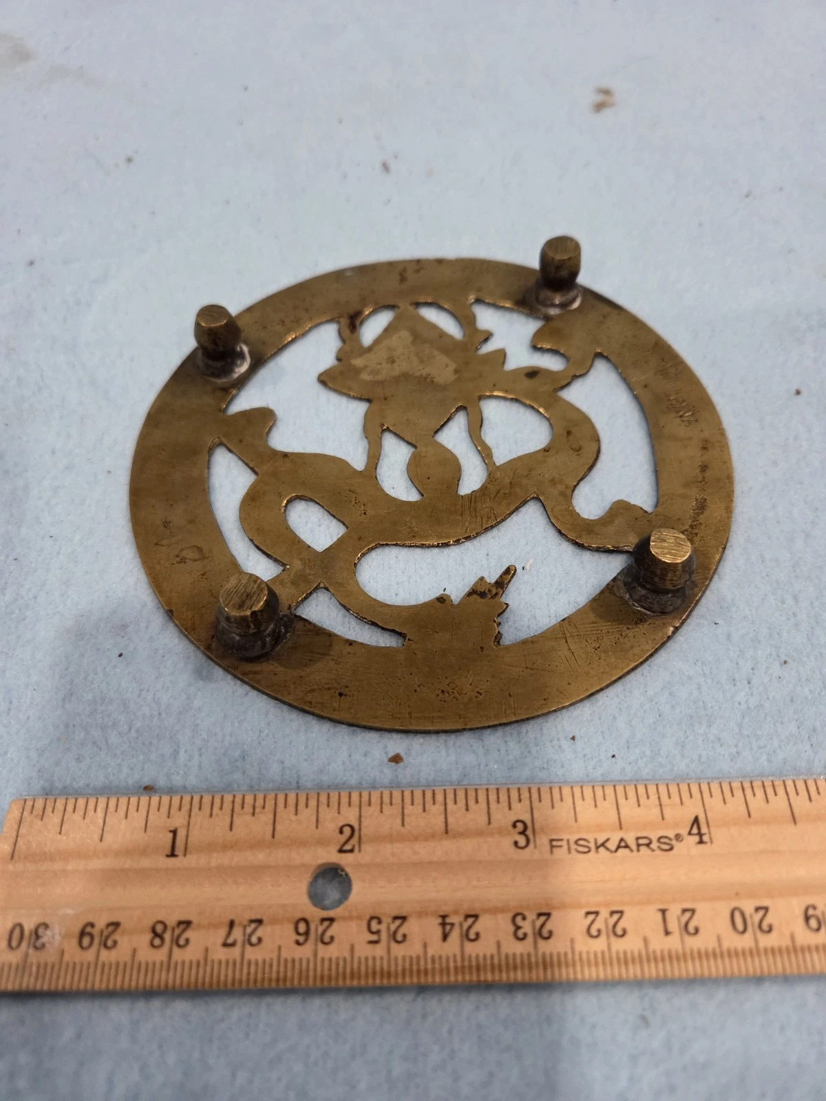 Vintage Brass Dragon Trivet - photo 3