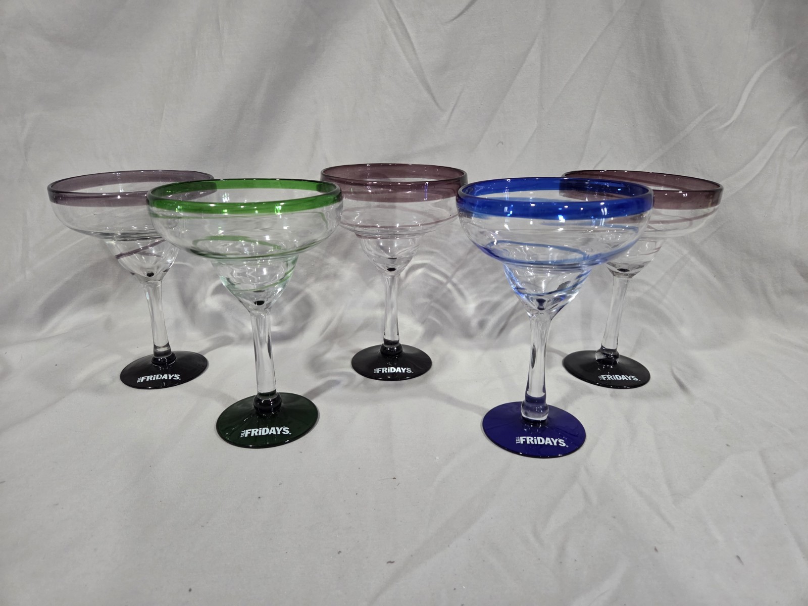 T.G.I.Fridays Hand Blown Margarita Glasses (Set Of 5)