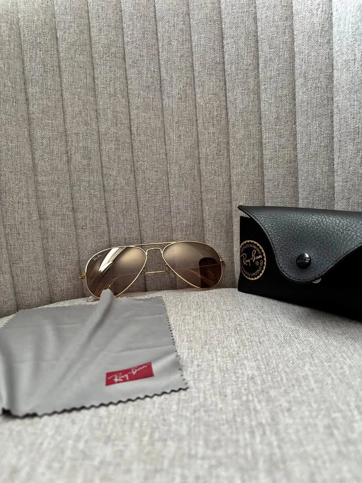 Ray-Ban Aviator Sunglasses Gold Frame Brown Lenses