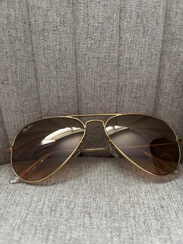 Ray-Ban Aviator Sunglasses Gold Frame Brown Lenses - photo 2