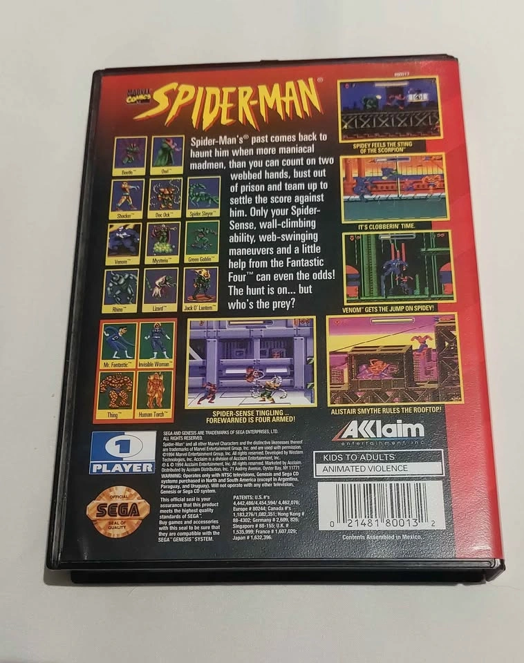 Marvel Comics Spider-Man Sega Genesis CIB 1994 - photo 2