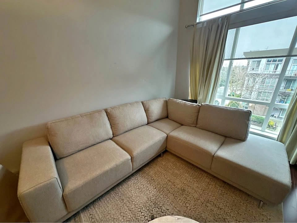 Warm grey barely used sectional couch