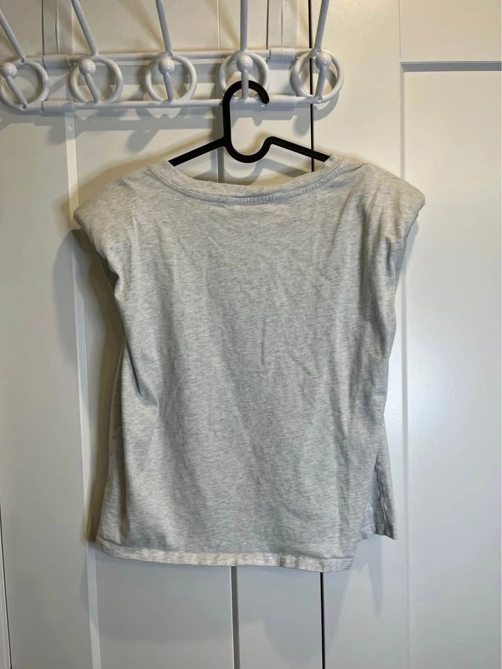 BABATON Light Gray V-Neck Muscle Crop-Top Tee - Size XS - photo 3