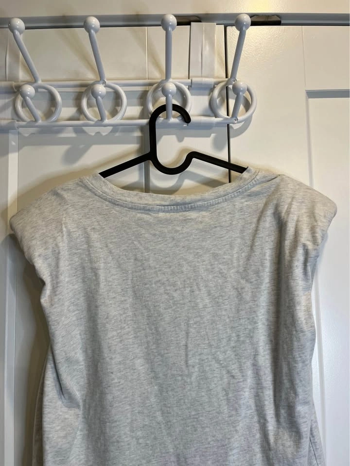 BABATON Light Gray V-Neck Muscle Crop-Top Tee - Size XS - photo 4