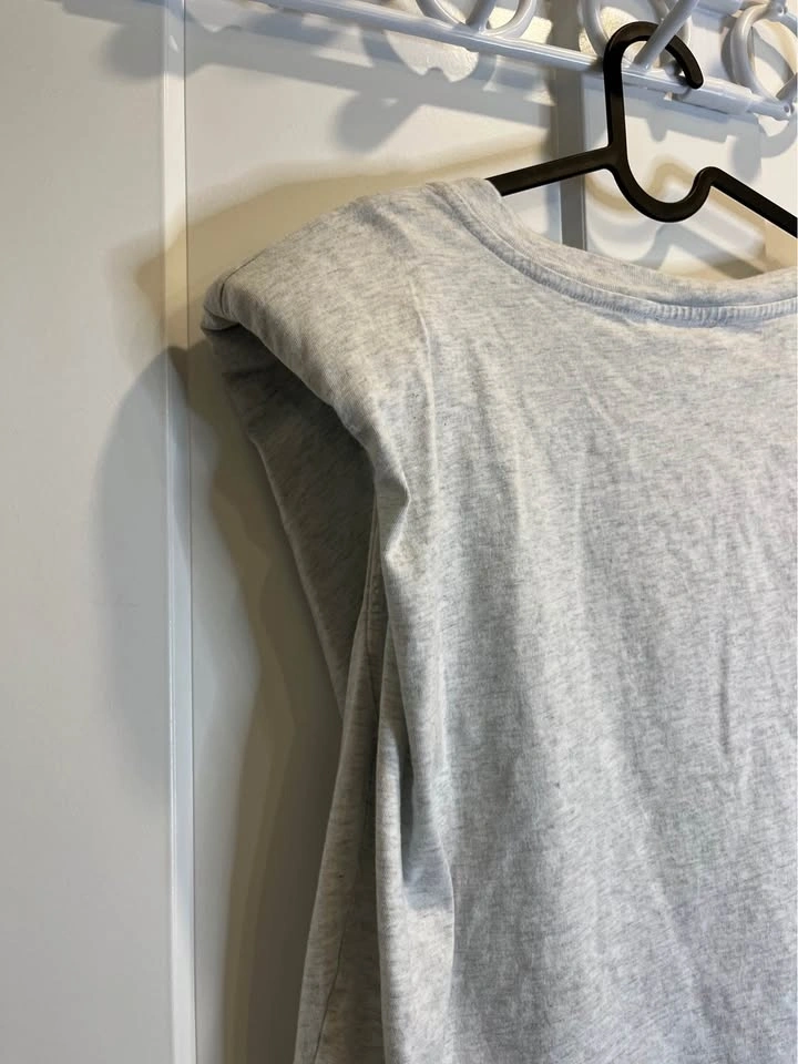 BABATON Light Gray V-Neck Muscle Crop-Top Tee - Size XS - photo 5
