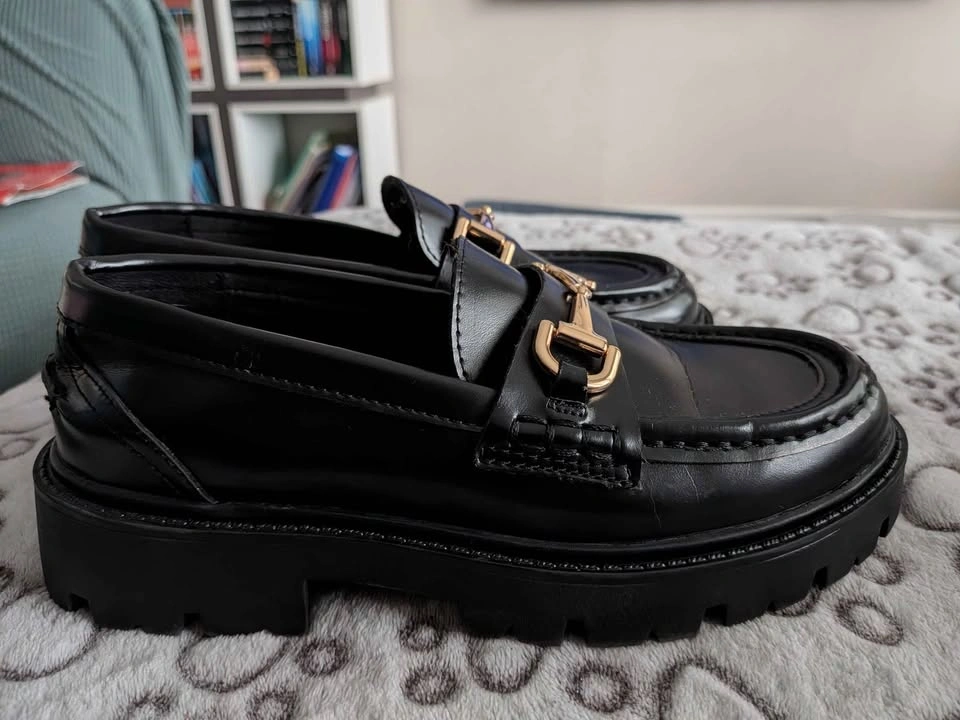 Woman's / Girl's Black Chunky Loafers - photo 2