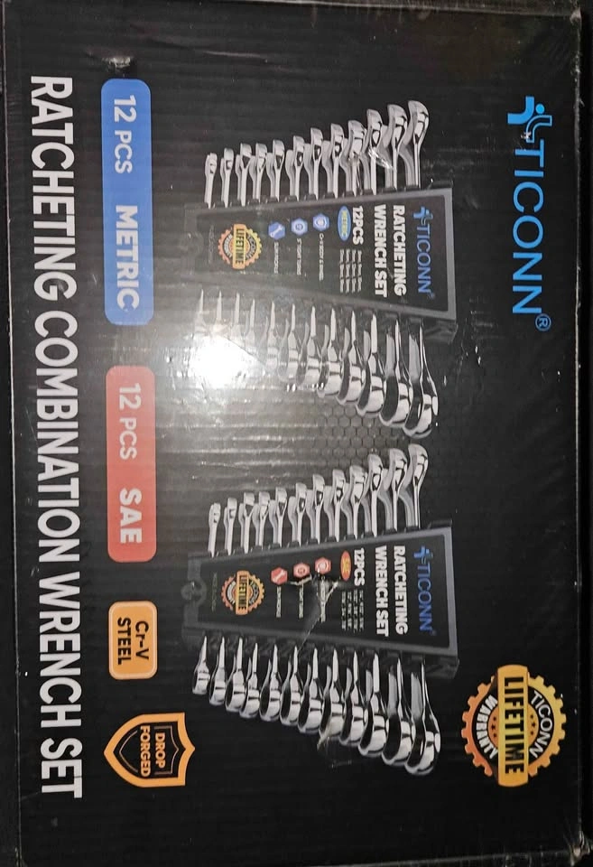 TICONN 24-PC Ratcheting Wrench Set (SAE + Metric) - photo 5