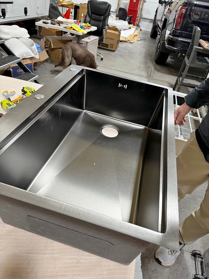 Handmade drop in kitchen sink