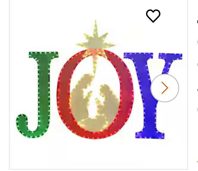 49 in. Outdoor JOY Christmas Nativity Scene - Multi-Color LED