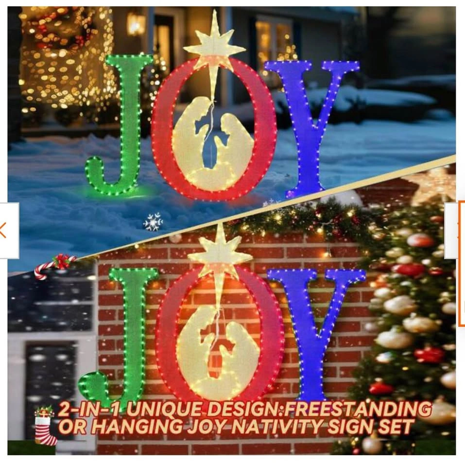 49 in. Outdoor JOY Christmas Nativity Scene - Multi-Color LED - photo 2