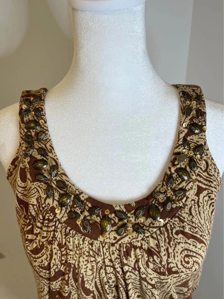 RICKI’S Brown/Tan Paisley Scoop Neck Tank Top - photo 3