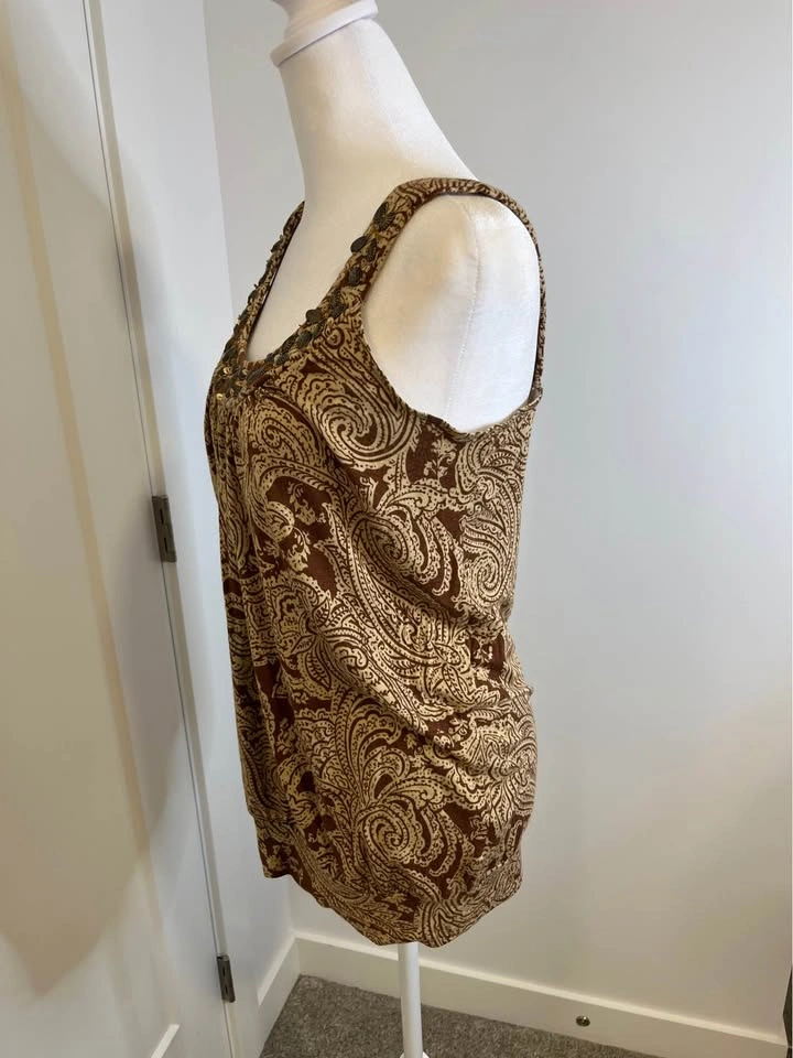 RICKI’S Brown/Tan Paisley Scoop Neck Tank Top - photo 5