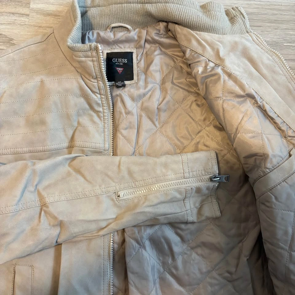 Guess Faux-Suede Quilted Bomber Jacket - photo 4