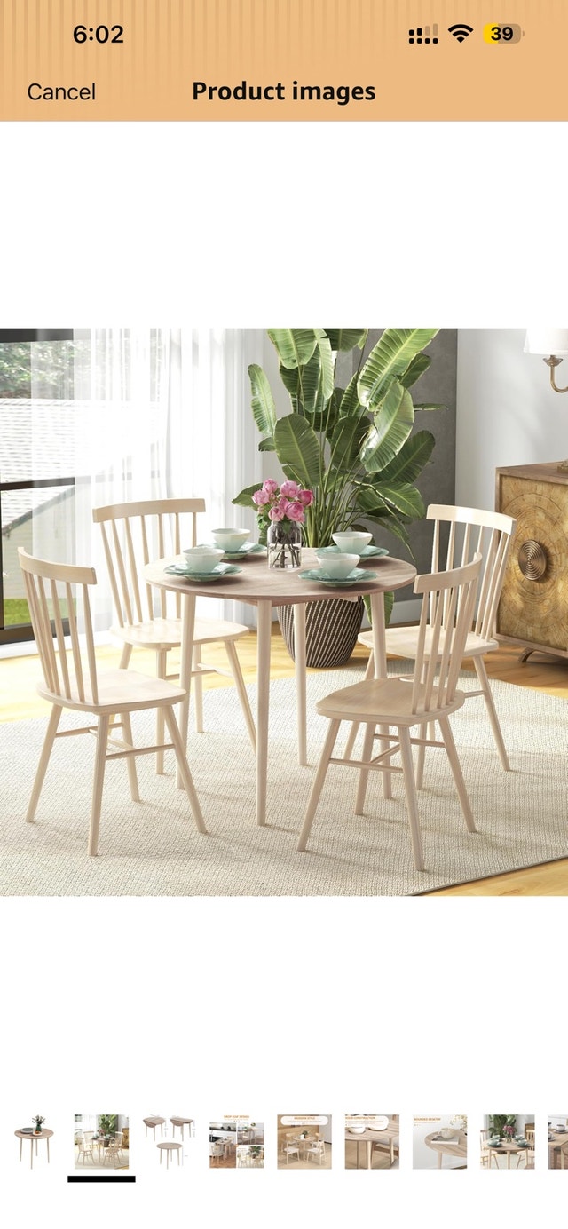 Folding Dining Table, Round Drop Leaf Table