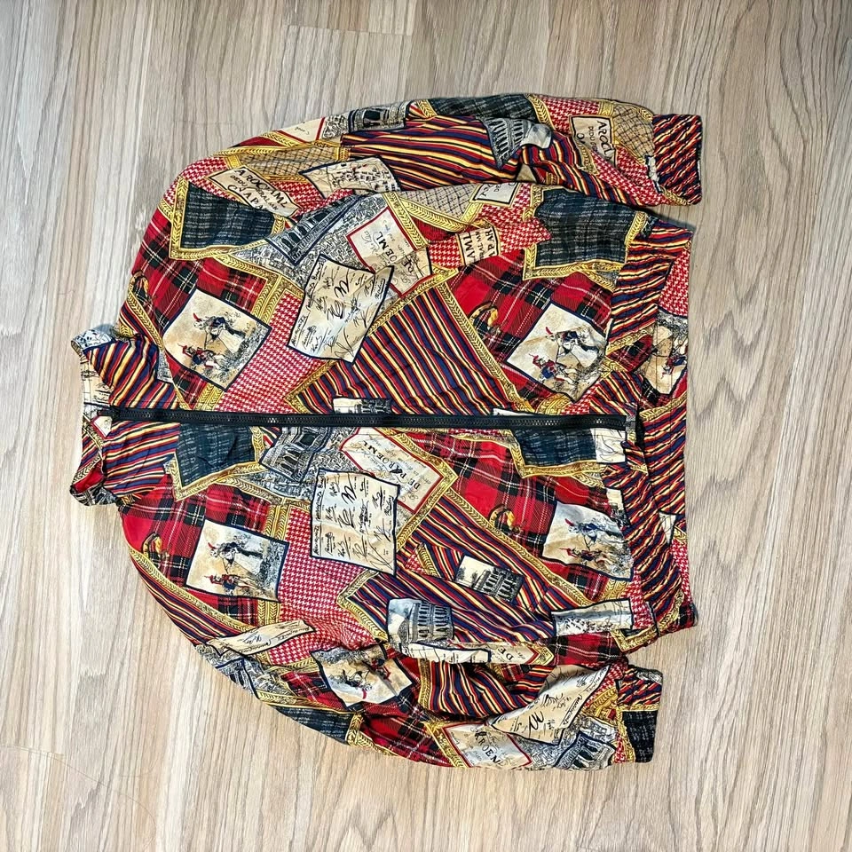 Vintage Bogari 100% Silk Bomber Jacket