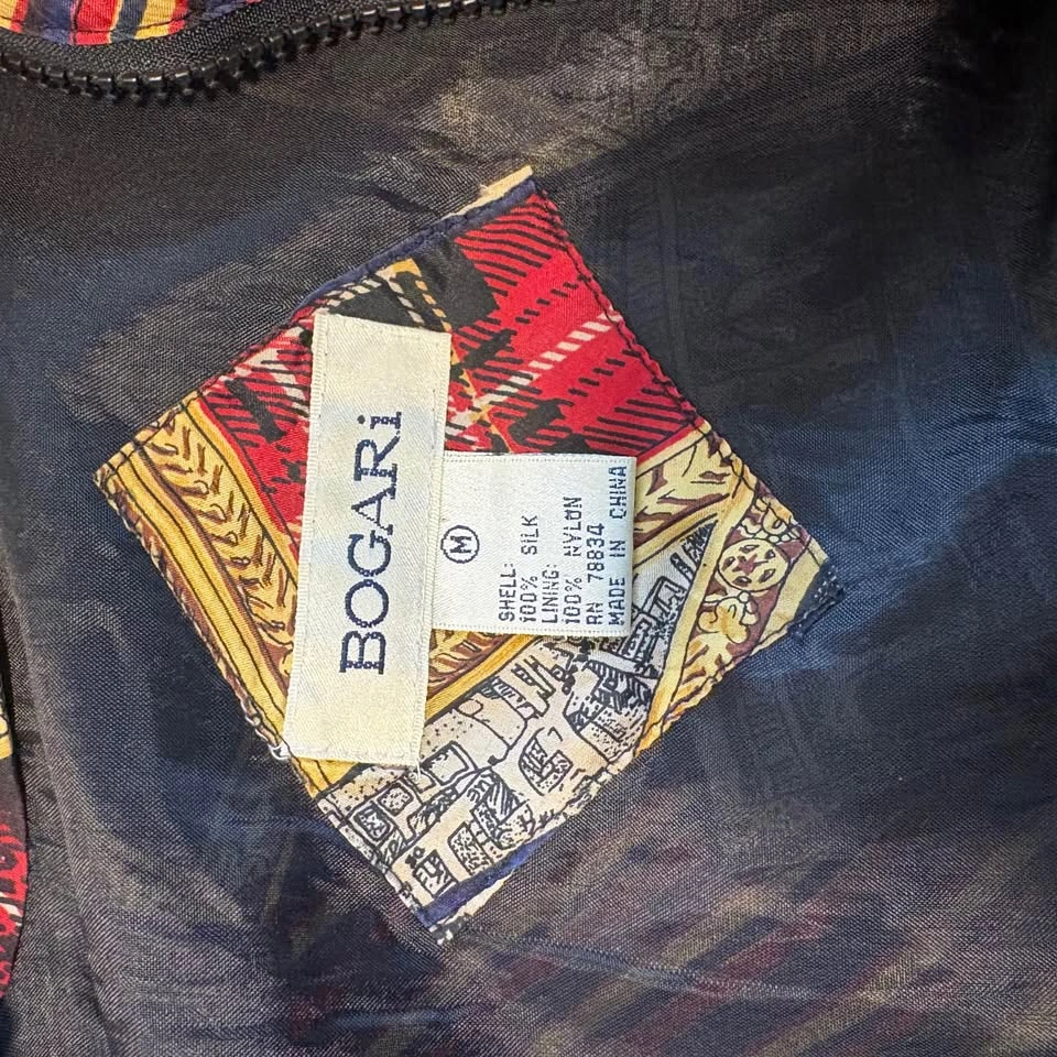 Vintage Bogari 100% Silk Bomber Jacket - photo 3