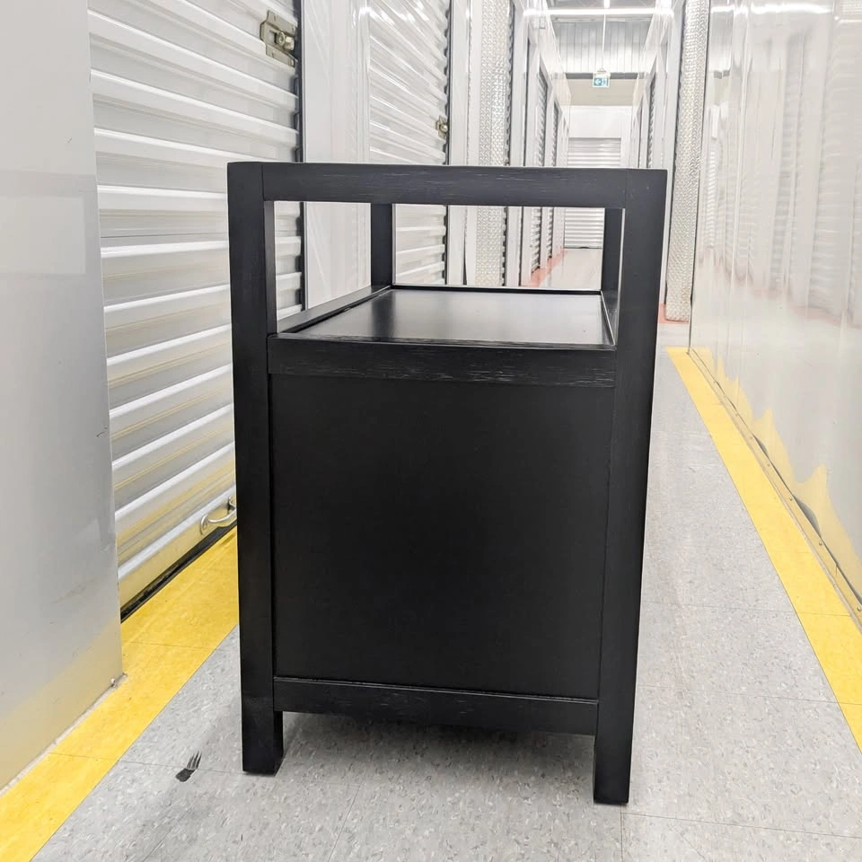 Modern Black 2-Drawer Nightstand with Open Shelf - photo 5