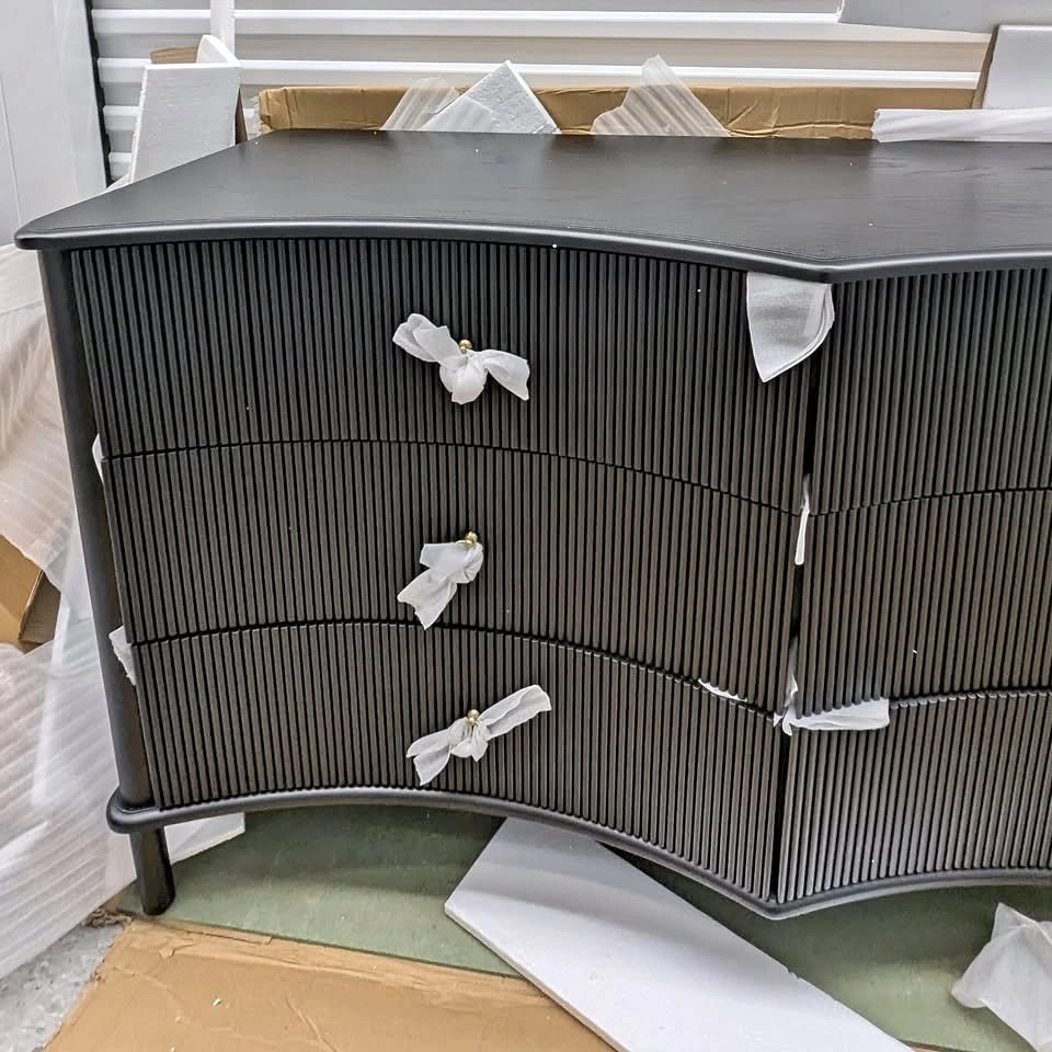 Modern Curved Black 6-Drawer Dresser - Designer Furniture