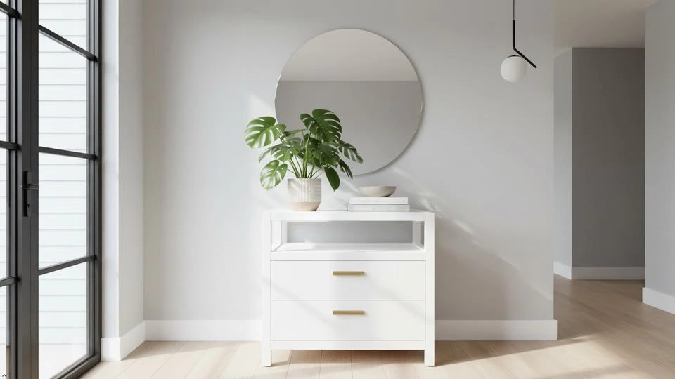 Vast White Nightstand with 2 drawers. - photo 3