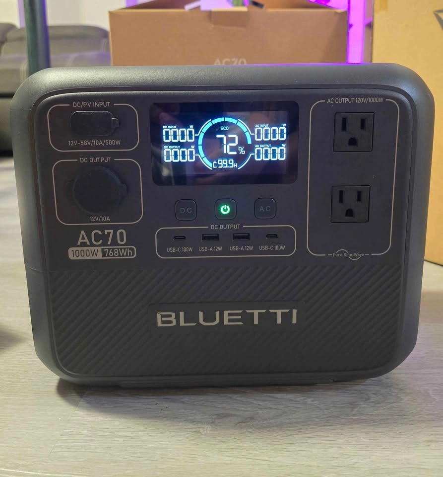 BLUETTI AC70 Portable Power Station | 1,000W, 768Wh - photo 5