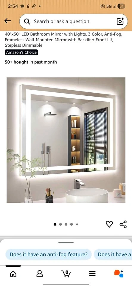 40x30 LED Bathroom Mirror