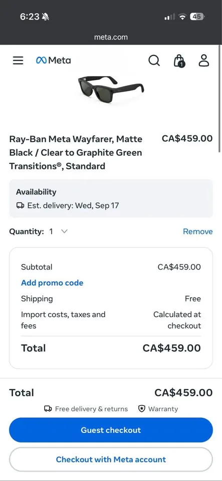 Meta raybans wayfarer - transition lens image indicator(5)