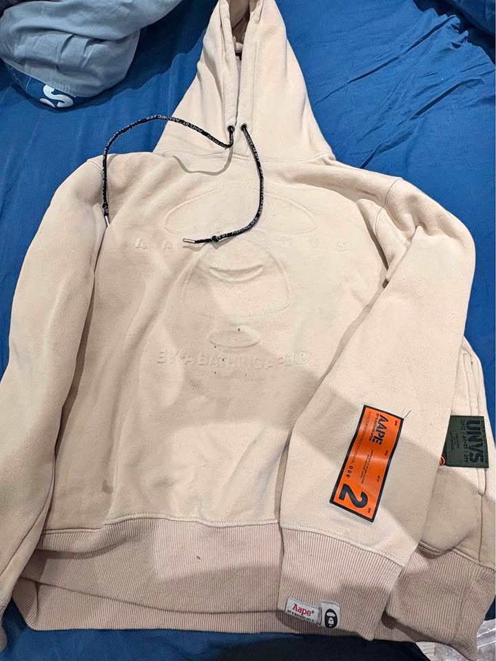AAPE by A Bathing Ape Hoodie – Beige (Size L/XL)