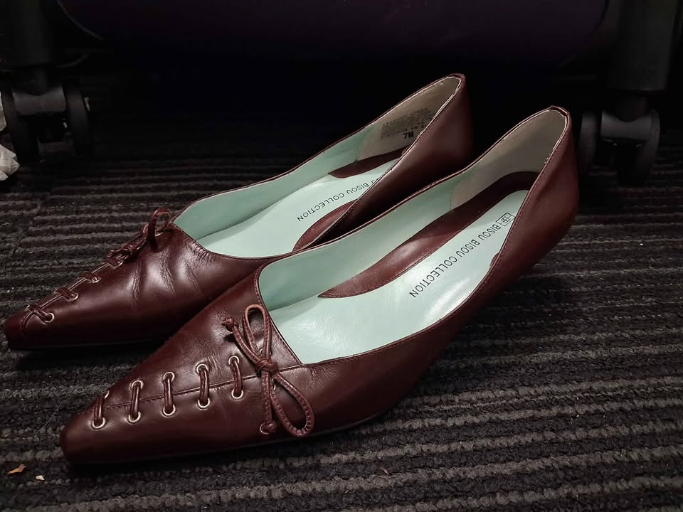 Brown leather heels - photo 3
