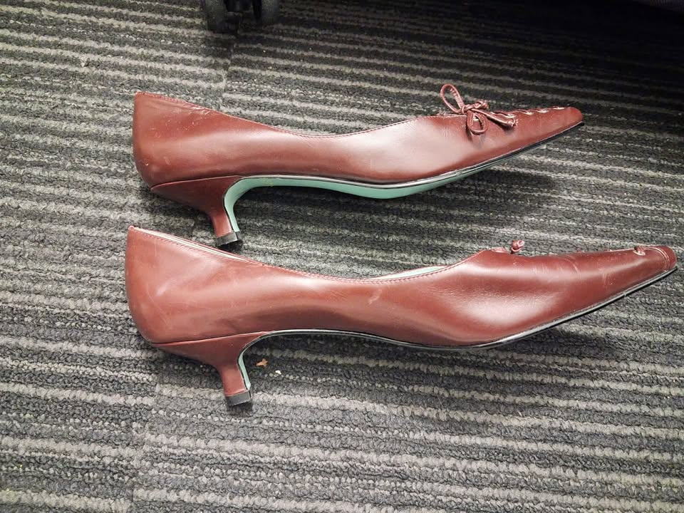 Brown leather heels - photo 5