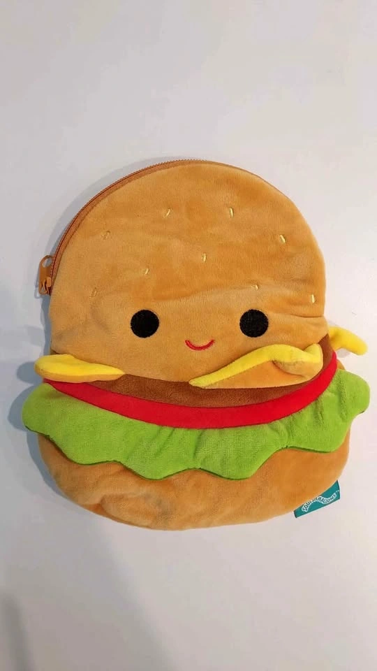 Squishmallows School Pouch Plush Cheeseburger