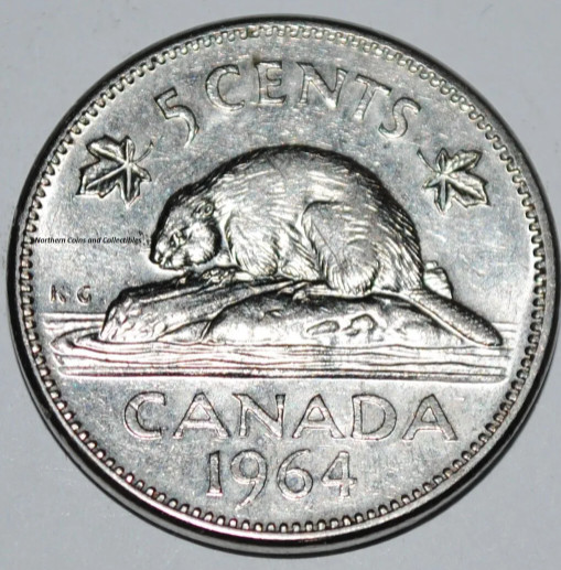 5 Cent Canadian Coin circa 1964