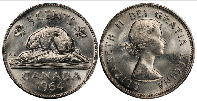5 Cent Canadian Coin circa 1964 - photo 4