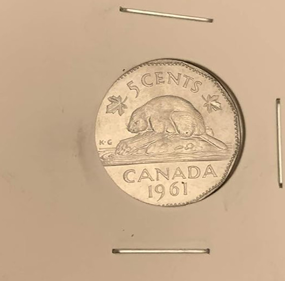 1961 Canadian Nickel 5 Cent Piece - photo 3