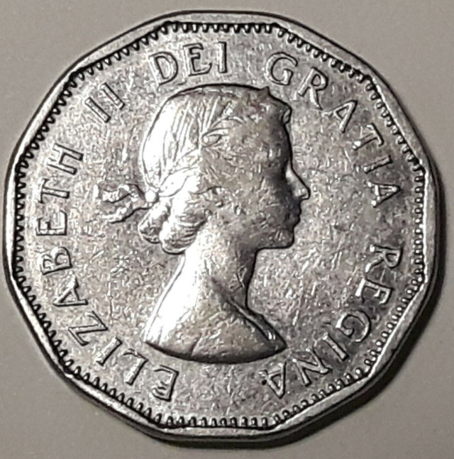 1960 CANADA 5 Cent Nickel Coin Young Queen Elizabeth II
