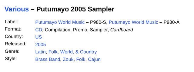 Putumayo World Music 2005 Sampler CD - photo 5