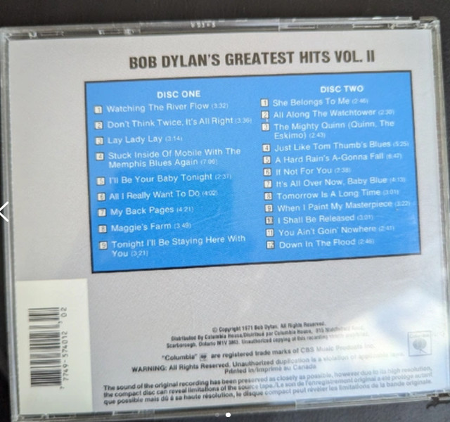 Bob Dylan's Greatest Hits Vol. II - CD - photo 2