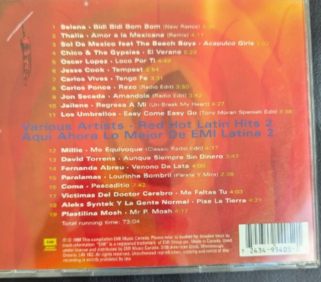 Red Hot Latin Hits CD - Various Artists - photo 2
