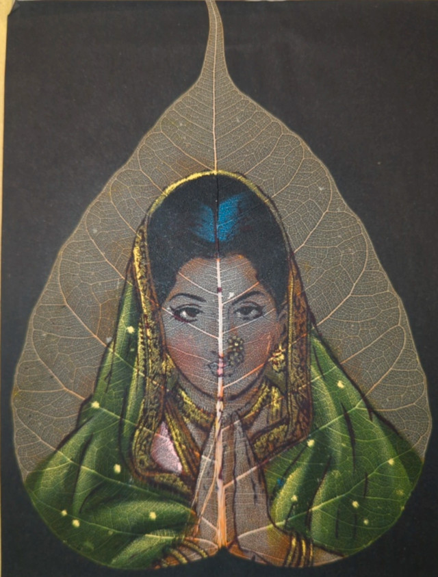 Hand-painted Bodhi Leaf Artwork 1934
