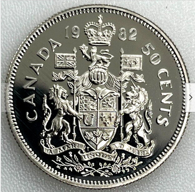 50 Cent Half Dollar Canadian Coin 1982