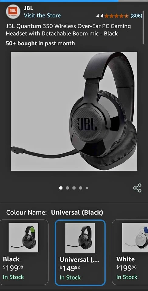 JBL Quantum 350 Wireless Gaming Headset – Brand New / Like New 🎧