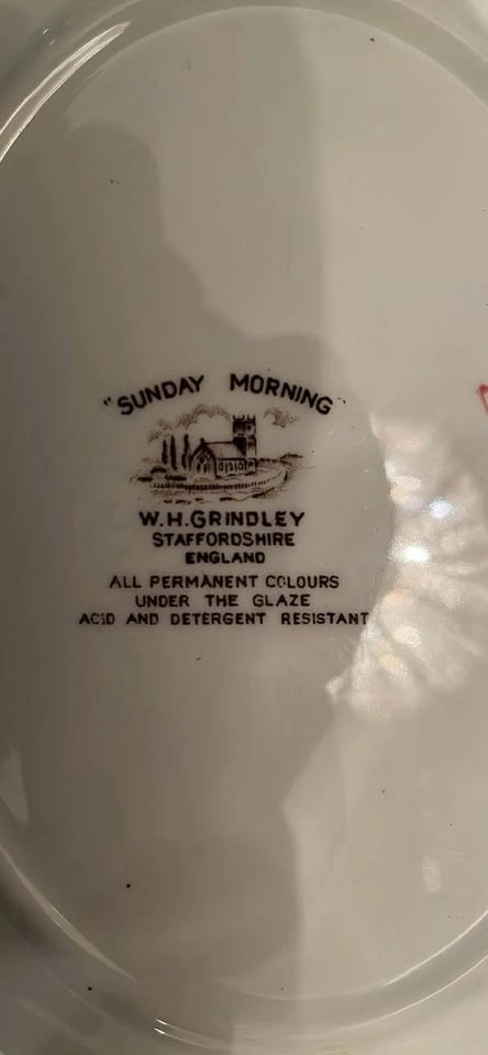 Vintage Grindley Sunday Morning Brown Multicolor Dinner Plates - photo 2