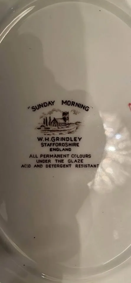 Vintage Grindley Sunday Morning Brown Multicolor Dinner Plates - photo 2