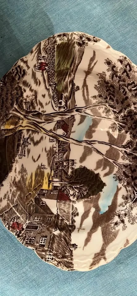 Vintage Grindley Sunday Morning Brown Multicolor Dinner Plates - photo 3